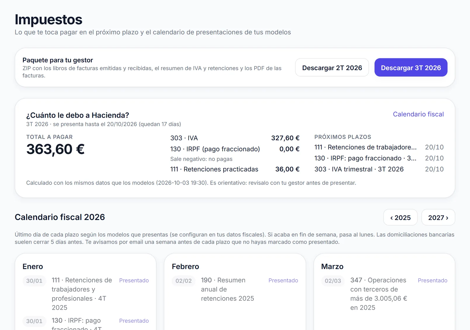 El calendario fiscal, hecho para ti