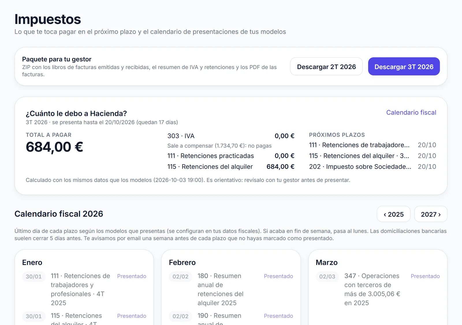 Los impuestos de tu sociedad, con su plazo